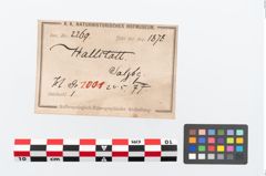 Etikett zu Eisenlanzenspitze (NHMW-PRAE-002269)